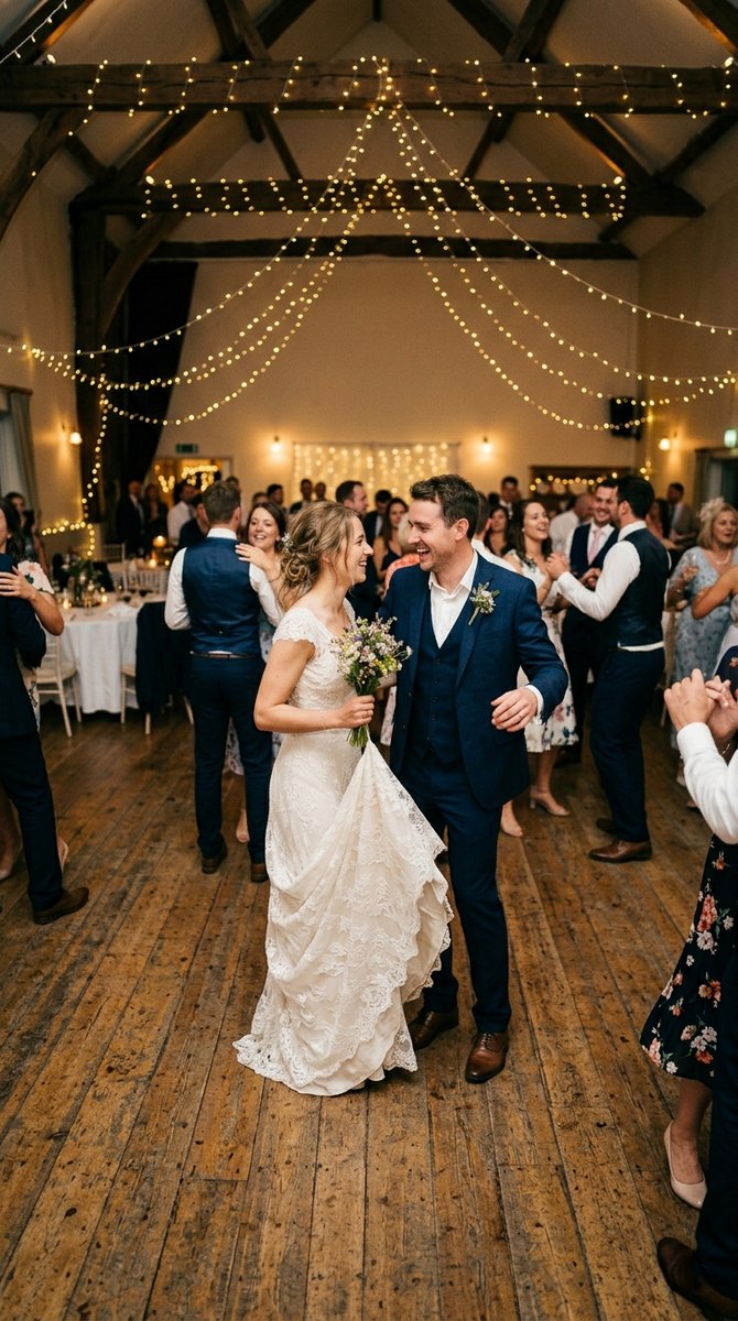Couple dancing at a reception